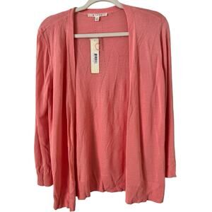 NWT Cyrus Light Pink Open Front Lightweight Cardigan Sweater Size Large